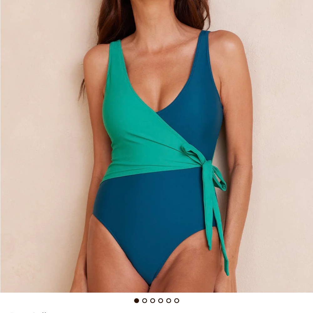 Summersalt The Perfect Wrap One Piece Size 12 in Seaglass and Seaweed